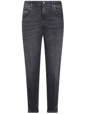 Dondup Ervin Slim-Fit Cuffed Hem Washed Black Jeans