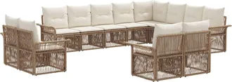 vidaXL Conjunto De Sof&aacute;s De Jard&iacute;n 12 Uds. Beige Y Blanco Crema Vidaxl