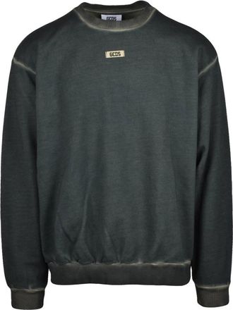 GCDS Felpa Girocollo - Heren - Sweatshirts - Groen - S - Katoen - Hoodies & sweatvesten