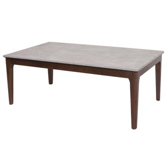 Hhg Hhg - Nunca Usado] Mesa De Centro 988, Mesa Auxiliar Mesa De Sof&aacute; Madera Maciza Hdf Laminado Melamina 46x120x70cm Aspecto Hormig&oacute;n Patas Marrones