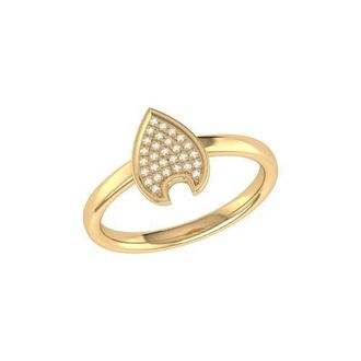 LuvMyJewelry Rain Drop Sterling Silver Diamond Ring in 14Kt Gold Vermeil On Sterling at Nordstrom, Size 7