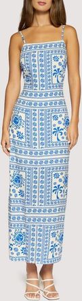 Lost + Wander Daydream Vista Maxi Dress in Blue Ivory at Nordstrom, Size X-Small