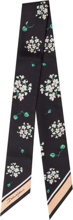 Dolce & Gabbana Black Floral Printed Bandana Scarf