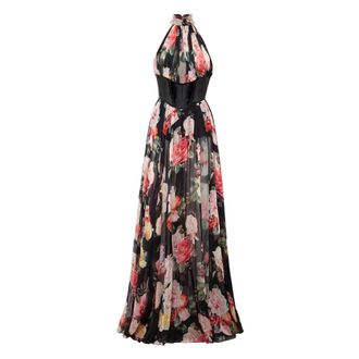 Philipp Plein Lange Jurk Bloemen - Dames - Maxi kleedjes - Veelkleurig - M - Chiffon - Kleedjes