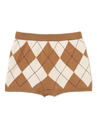 Twin-Set diamond-pattern shorts - Brown