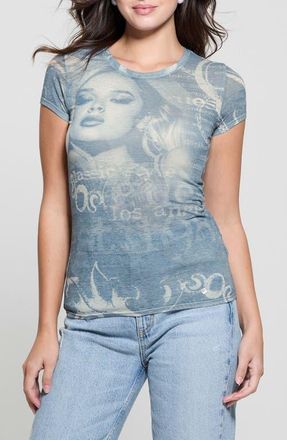 Guess Montage Print T-Shirt in Blue at Nordstrom, Size X-Small