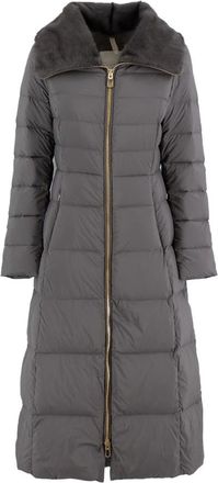 Duno Lange Jas met Dubbele Ritszakken - Dames - Parka Jassen - Grijs - 2XL - Jassen