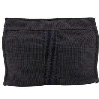 Herm&egrave;s Her Line Gray Nylon Canvas Clutch Bag Pouch (Pre-Owned)