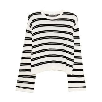 Soft Goat Round-neck Knitwear, female, Multicolor, Size: XS Striped Round-neck Sweater