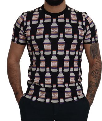 Dolce & Gabbana Mens Black Bacio Di Venere Cotton Crew T-Shirt