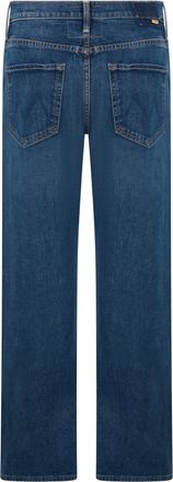 Mother Womens Straight-Leg Jeans Blue Cotton