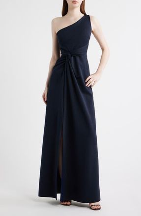 La Petite Robe Di Chiara Boni Sugar Off the Shoulder Gown in Blu Notte at Nordstrom, Size 10 Us