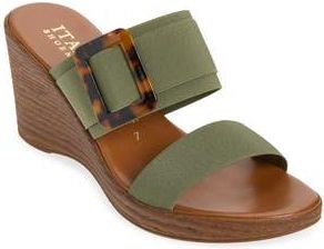 Italian Shoemakers Amara Wedge Sandal in Olive at Nordstrom Rack, Size 7.5