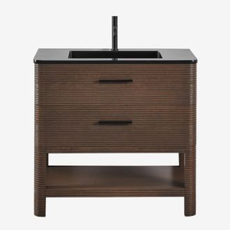 Sklum Conjunto De Mueble De Ba&ntilde;o 90x50 Cm En Madera Con Lavabo Integrado Misene Sklum
