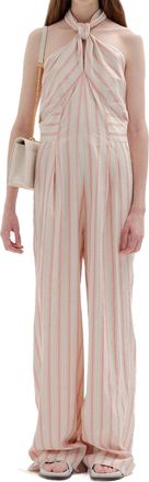 EENK Siesta Haltered Jumpsuit In Pink Stripe