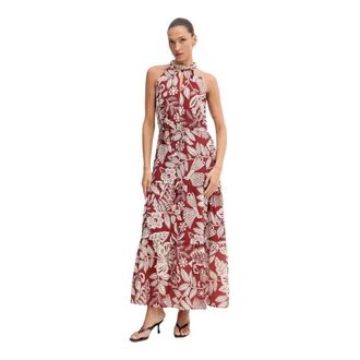 Oui Maxi Jurk - Dames - Maxi kleedjes - Veelkleurig - XL - Kleedjes
