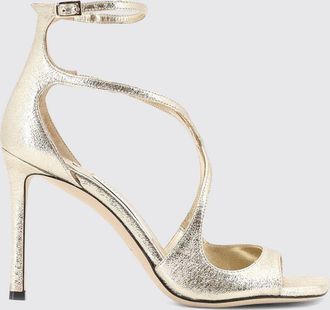 Jimmy Choo London Sandali Azia in pelle laminata con tacco alto e punta quadra