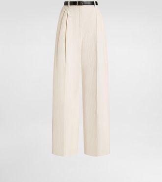 Dolce & Gabbana Rustic Cotton And Linen Canvas Trousers - Woman Pants And Shorts White 38