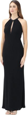 Max Mara Elegante Zwarte Lange Jurk - Dames - Maxi kleedjes - Zwart - XS - Kleedjes