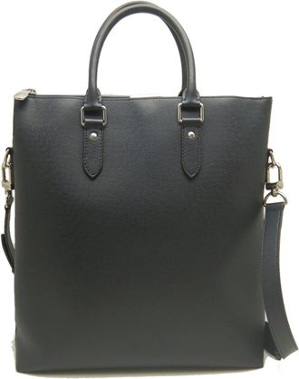 Louis Vuitton Navy Blue Taiga Leather Tote Bag (Pre-Owned)