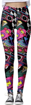 Generic Womens Yoga Pants High Waisted for Printed Workout Running Tights Butt Lifting Exercise Fitness Leggings with Pockets for Comfort Workout(Purple, M)