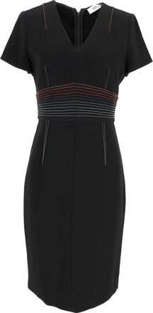 Diane Von F&uuml;rstenberg Stitched Sheath Dress in Black Triacetate