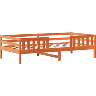 vidaXL Vidaxl - Cama Sin Colch&oacute;n Madera Maciza De Pino Marr&oacute;n Cera 100x200 Cm