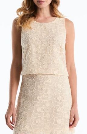 Shelli Segal Embroidered Shell in White Swan at Nordstrom Rack, Size X-Large