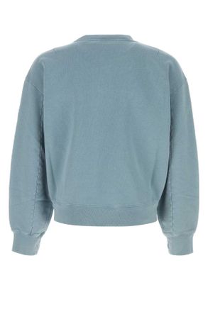 Marni Mens Powder Light-Blue Cotton Sweatshirt Sky Exterior: Felpe