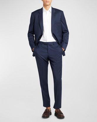 Loro Piana Mens Modern-Fit Wool Herringbone Suit