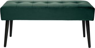 Miliboo Miliboo - Banco De Dise&ntilde;o Capiton&eacute; De Terciopelo Verde Oscuro Y Metal Negro 95 Cm Guesta