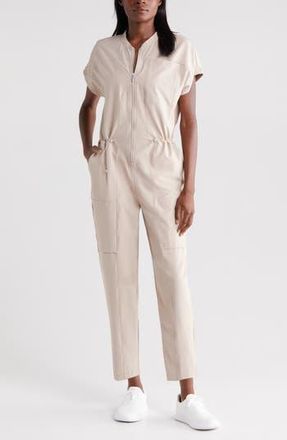 Zella In Flight Cargo Jumpsuit in Tan Thread at Nordstrom Rack, Size Small