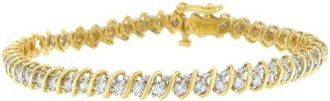 House of Brilliance 18K Yellow Gold Round Cut Diamond Spiral Link Bracelet at Nordstrom