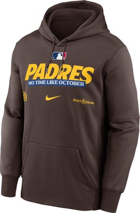 Nike San Diego Padres 2026 Postseason Authentic Collection Nike Mens Therma-FIT MLB Pullover Hoodie in Brown | NKAQ20QPYW-D28