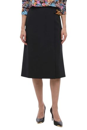 Stella McCartney Black Solid Midi Skirt