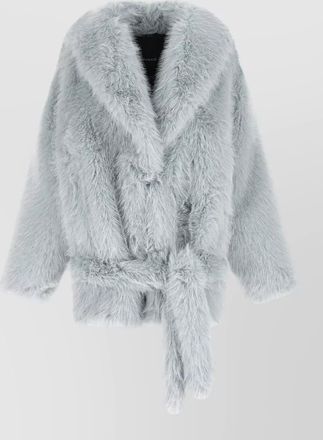 Pinko faux fur belted coat