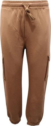 Hinnominate Cargo sweatpants met bruine koffieprint - Heren - Sweatpants - Bruin - M - Broeken