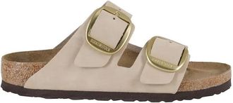 Birkenstock Low-Top Sneaker - Sandale Arizona Big Buckle Nubuk Leather - Gr. 38 (EU) - in Beige - für Damen