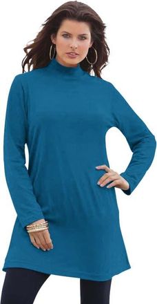 Roaman's Ultimate Mockneck Tunic in Peacock Teal at Nordstrom, Size Medium