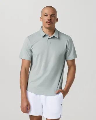 Vuori Clothing Short Sleeve Viewpoint Performance Polo 2.0 | Sky Grey | XS, Size Extra Small