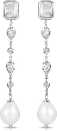 Ettika Gleaming Cubic Zirconia Linear Earrings in Silver at Nordstrom