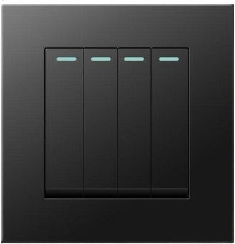 OEM Interruptor De Luz - Cableado Muy Sencillo - Apto Para Dormitorio, Sal&oacute;n Y Ba&ntilde;o - Negro - 868635 Mm