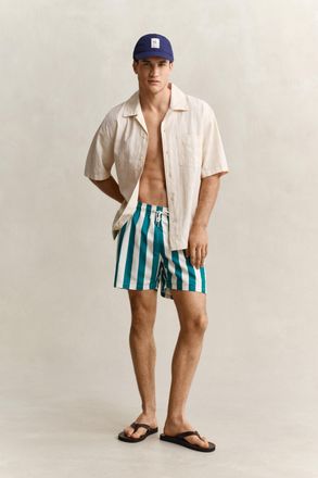 GANT Men Block Striped Swim Shorts (XXXL) AQUA BLUE