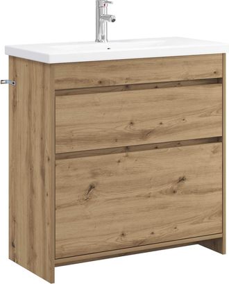 vidaXL Juego De Muebles De Ba&ntilde;o Roble Artisan 81 X 40 X 84,5 Cm Vidaxl
