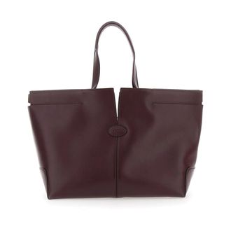 Tod's Bordeaux Tote Bag met handvatten - Dames - Shoppers - Rood - ONE Size - Tassen