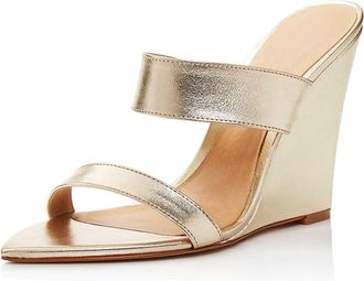 Generic Gold,5.5 UK,Womens Wedge Sandals Peep Open Toe Wedges Slingback Slip-On Mule Pumps Two Strap Comfortable Formal Wedding Party Dress Shoes