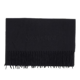 Saint Laurent Cashmere scarf with logo embroidery Woman One Size