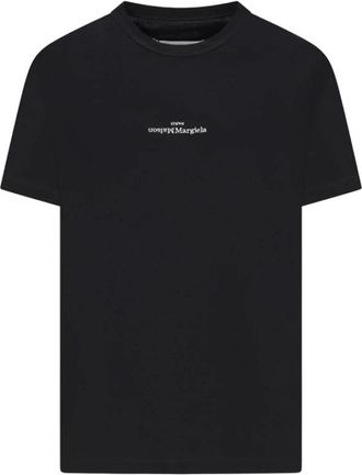 Maison Margiela Tee-Shirt Upside Down Logo - Dames - T-shirts - Zwart - M - Tops