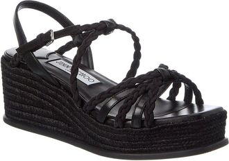 Jimmy Choo London Nyra 60 Suede & Leather Wedge Sandal