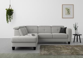 Sit&more Ecksofa »Belluci L-Form« inklusive Federkern, wahlweise mit Bettfunktion und Bettkasten